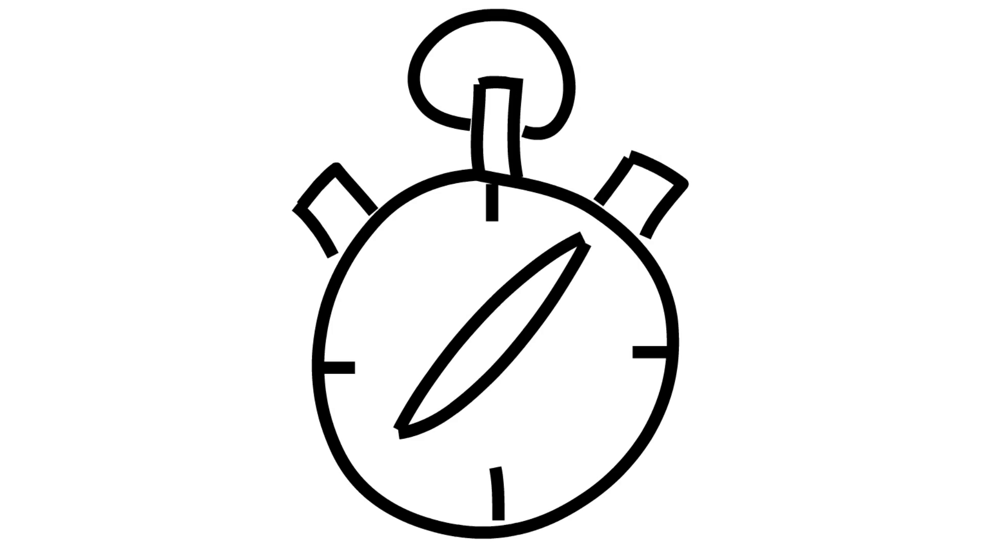 1920x1080 Stop Watch Line Drawing Illustration Animation With Transparent - Watch Drawing