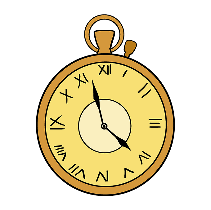 680x678 How To Draw A Pocket Watch - Watch Drawing