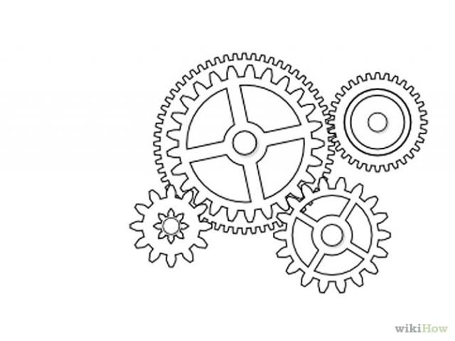 640x480 free drawn gears, download free clip art - Watch Gears Drawing