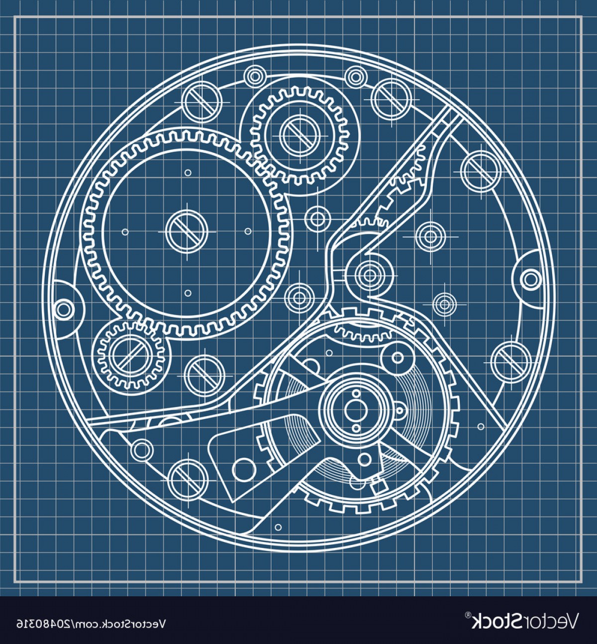 1200x1294 mechanical watches plan with gears drawing of the vector - Watch Gears Drawing
