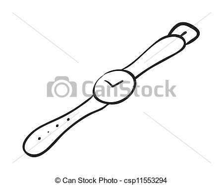 450x373 illustration of a wrist watch sketch on a white background - Watch Line Drawing