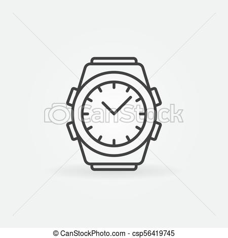 450x470 watch vector outline icon vector wrist watch line symbol watch - Watch Line Drawing
