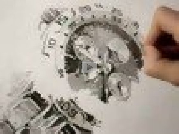 600x450 photorealistic pencil drawing of a watch a time lapse video - Watch Pencil Drawing