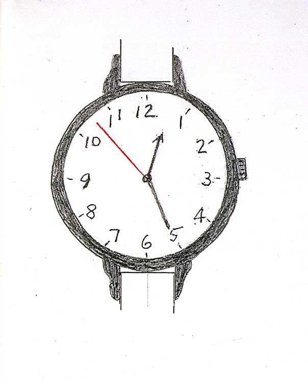 604x750 roy lichtenstein drawing for watch design b graphite - Watch Pencil Drawing