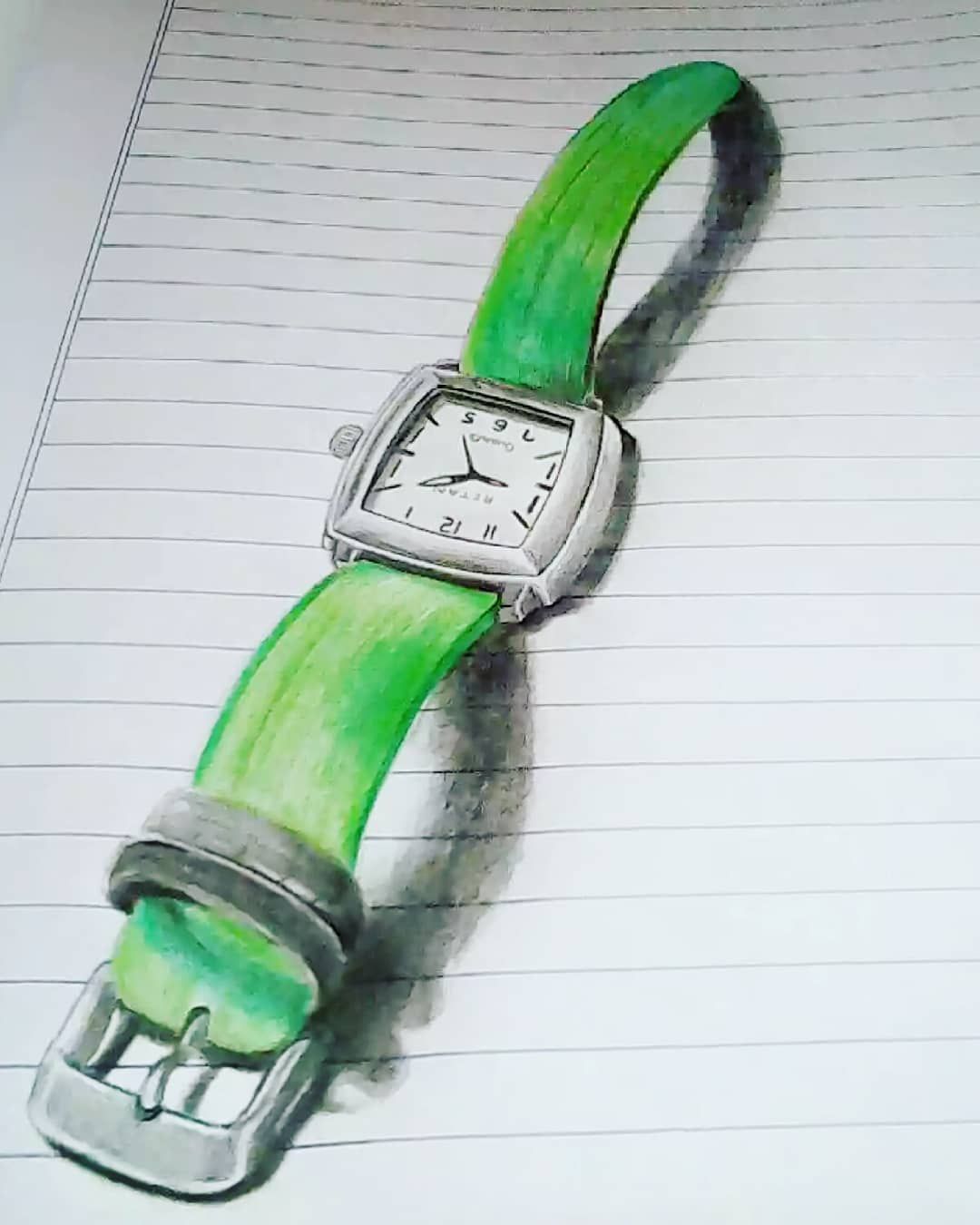 1080x1350 Watch Color Pencil Drawing - Watch Pencil Drawing