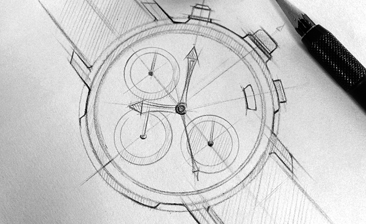 1200x735 horology watches sketches renders ideation on behance - Watch Pencil Drawing
