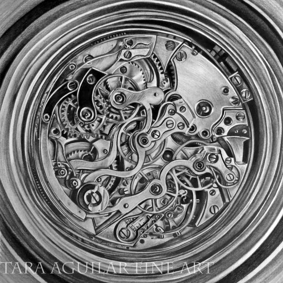 570x570 Black And White Pencil Art Fine Art Print Pocket Watch Etsy - Watch Pencil Drawing