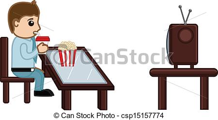 450x247 Man Watching Tv While Having Snacks Drawing Art Of Cartoon Young - Watching Tv Drawing