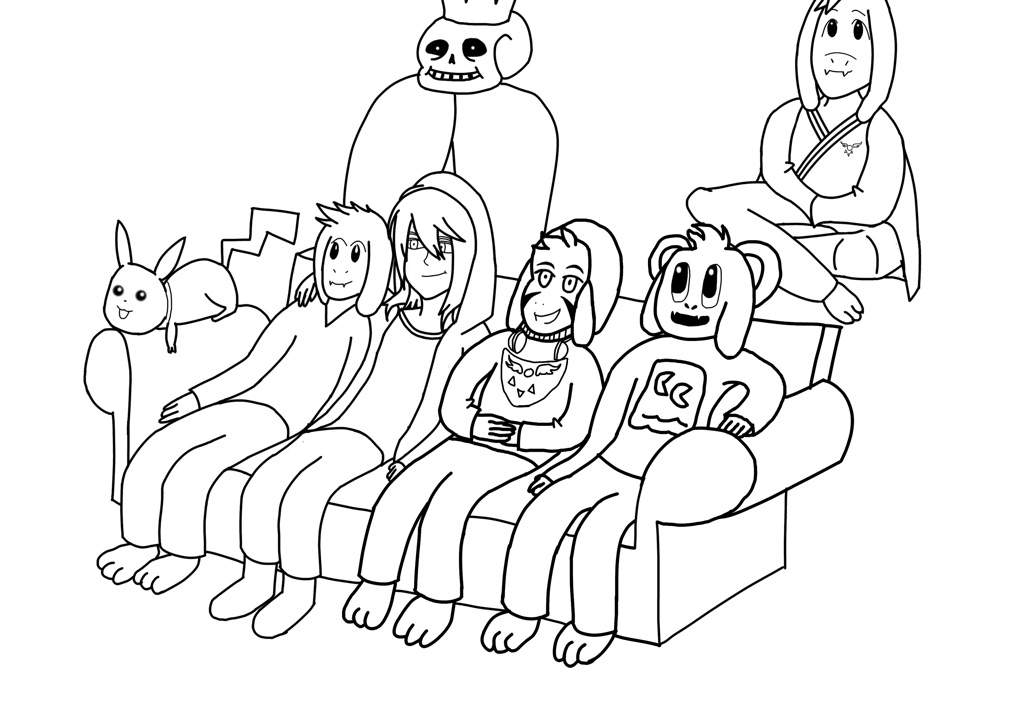 1024x723 Watching Tv With Friends Undertale Amino - Watching Tv Drawing