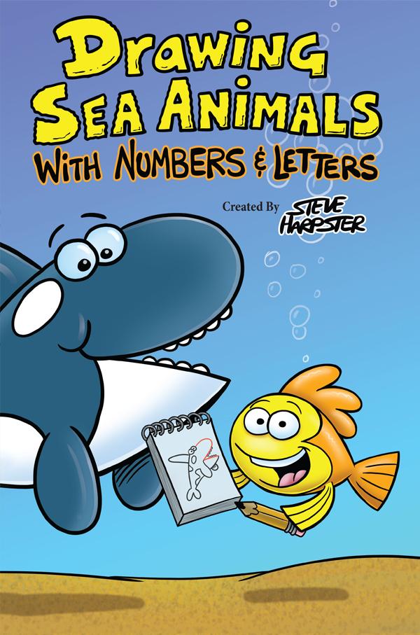 600x907 drawing sea animals with numbers letters shop harptoons - Water Animals Drawing