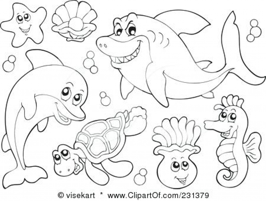 1024x774 Ocean Animals Drawing At Getdrawings Free For Personal Use - Water Animals Drawing