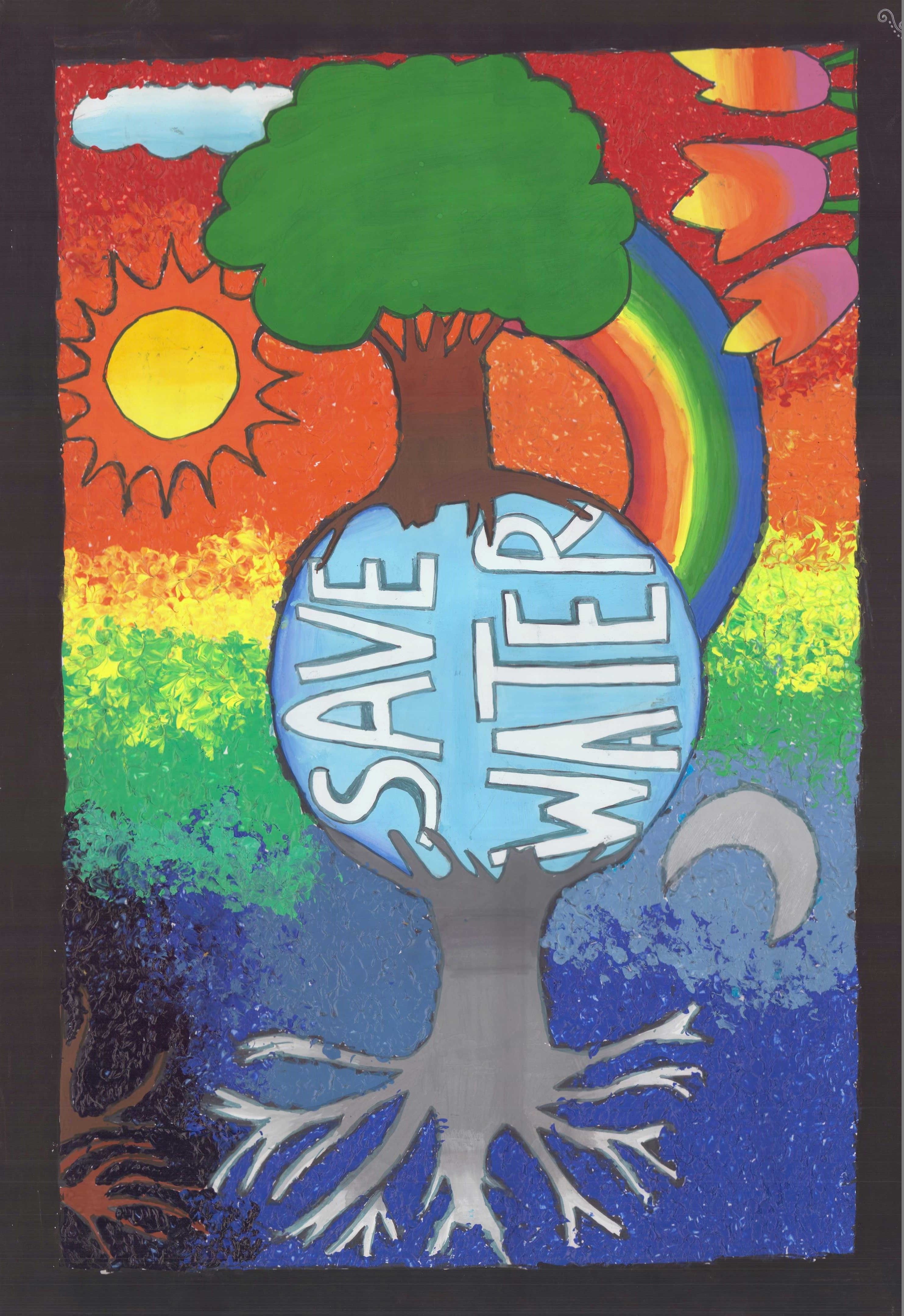 2968x4320 poster on water conservation - Water Conservation Drawing