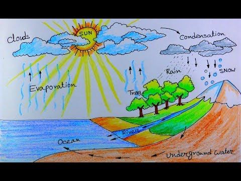 480x360 How To Draw Water Cycle Of A School Project - Water Cycle Drawing