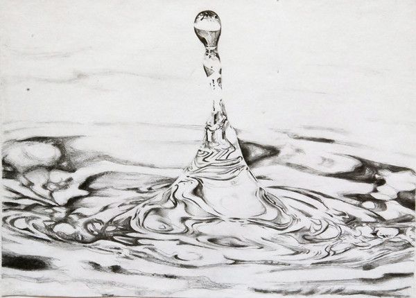 600x430 Photos Drawing Of Water - Water Drop Pencil Drawing