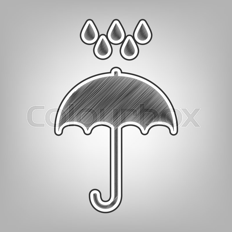 800x800 Umbrella With Water Drops Rain Stock Vector Colourbox - Water Drop Pencil Drawing