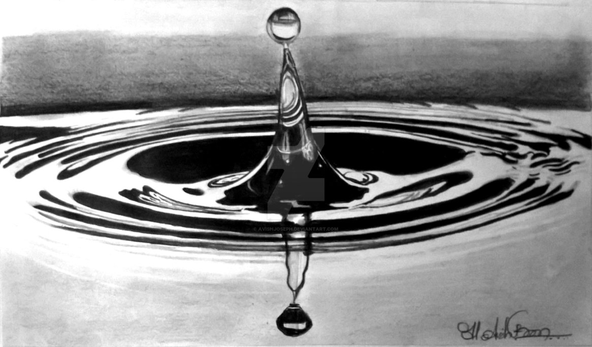 Water Drop Pencil Drawing at PaintingValley.com | Explore collection of ...