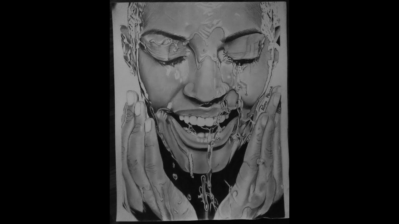 1280x720 Hyperrealistic Water Effect Portrait Drawing Pawan Verma Artist - Water Effect Drawing