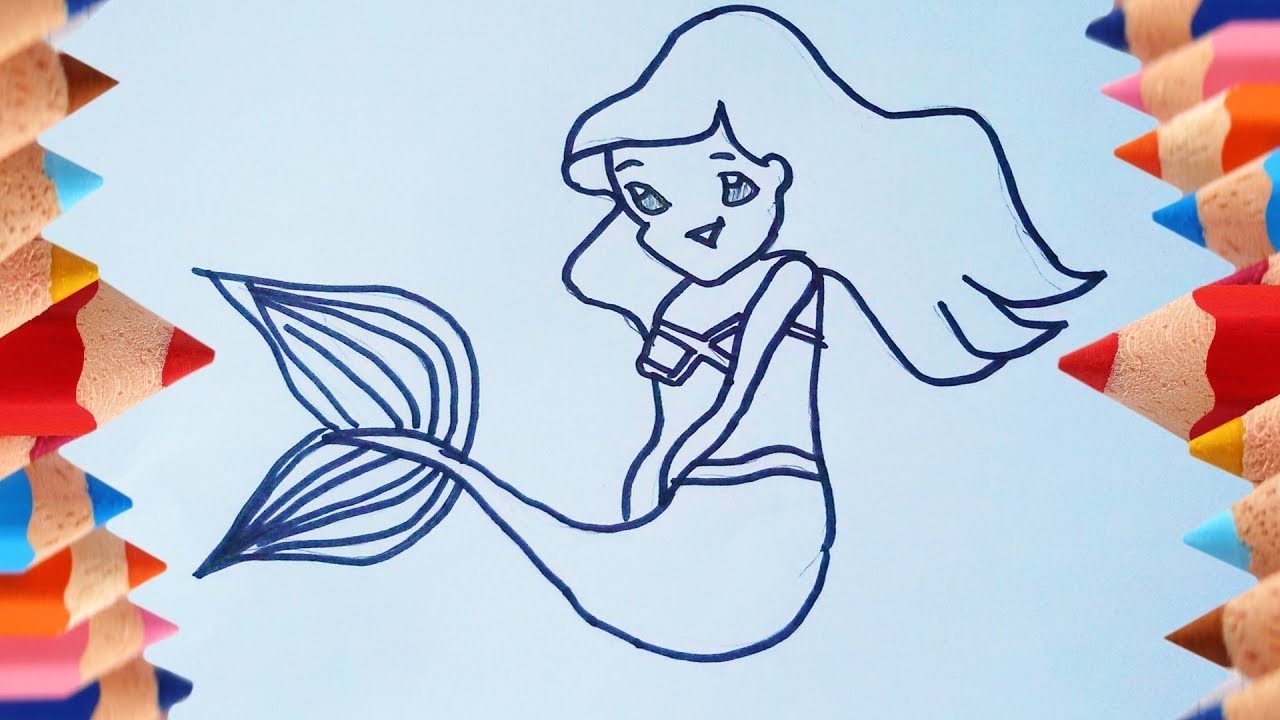 1280x720 How To Draw A Little Marmaid Drawing Water Fairy - Water Fairy Drawing