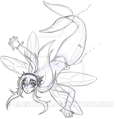 400x400 Random Water Fairy Sketch - Water Fairy Drawing