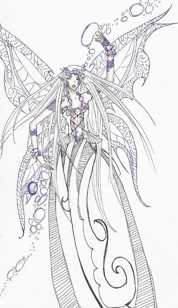579x1000 ravencroft fairie coloring pages water fairy drawing water drop - Water Fairy Drawing
