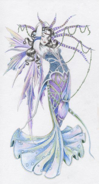 326x604 water colour pencil drawing copy of a linda ravenscroft fairy - Water Fairy Drawing