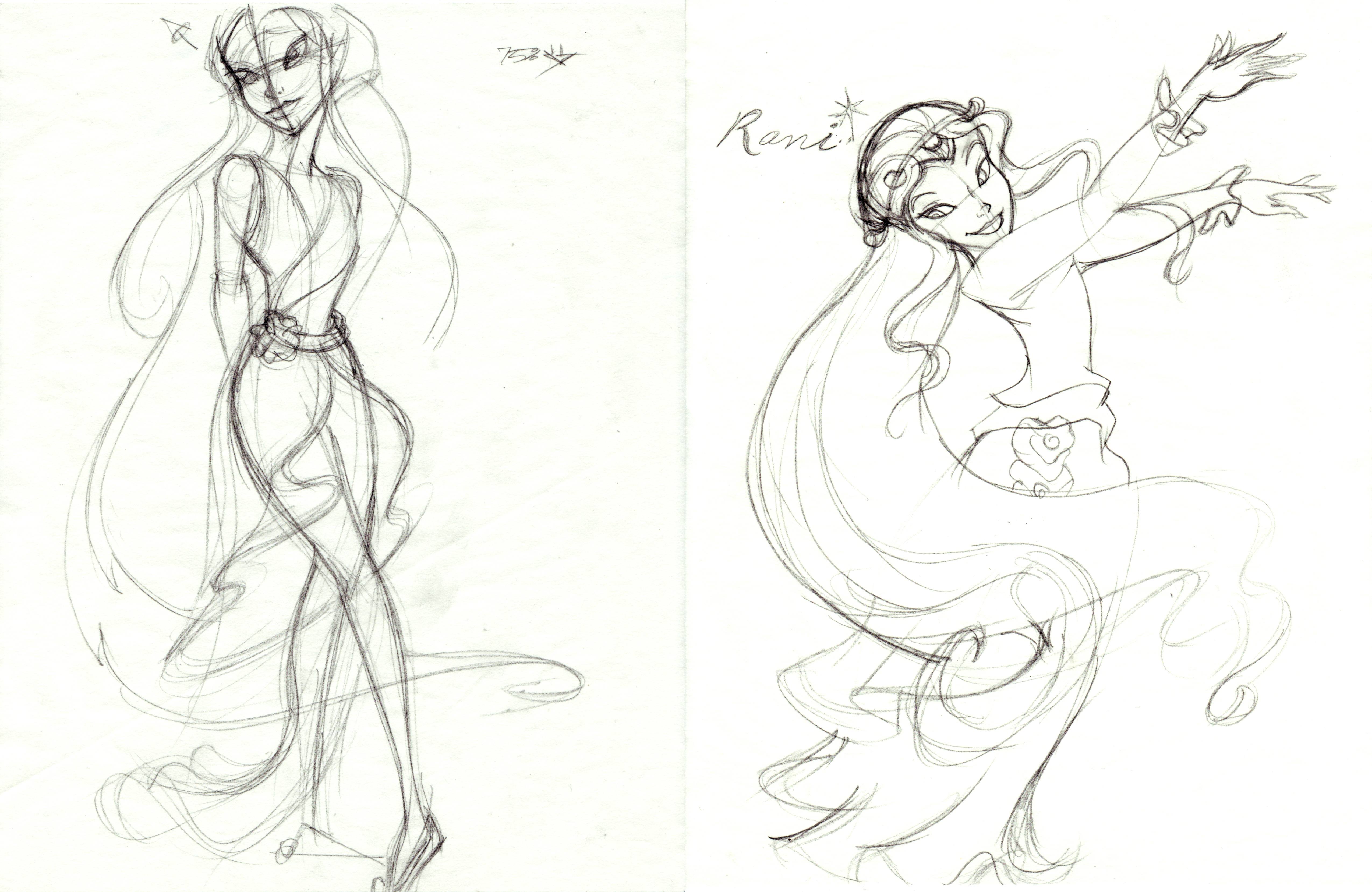 5100x3316 Water Fairy Lineweights - Water Fairy Drawing
