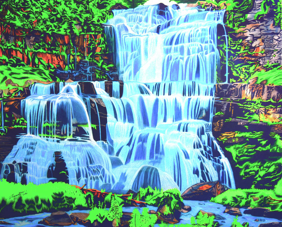 900x724 Waterfall Drawing - Water Fall Drawing