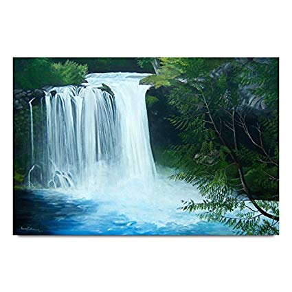 425x425 Ezyprnt Waterfall Drawing Printed Wall Poster - Water Fall Drawing