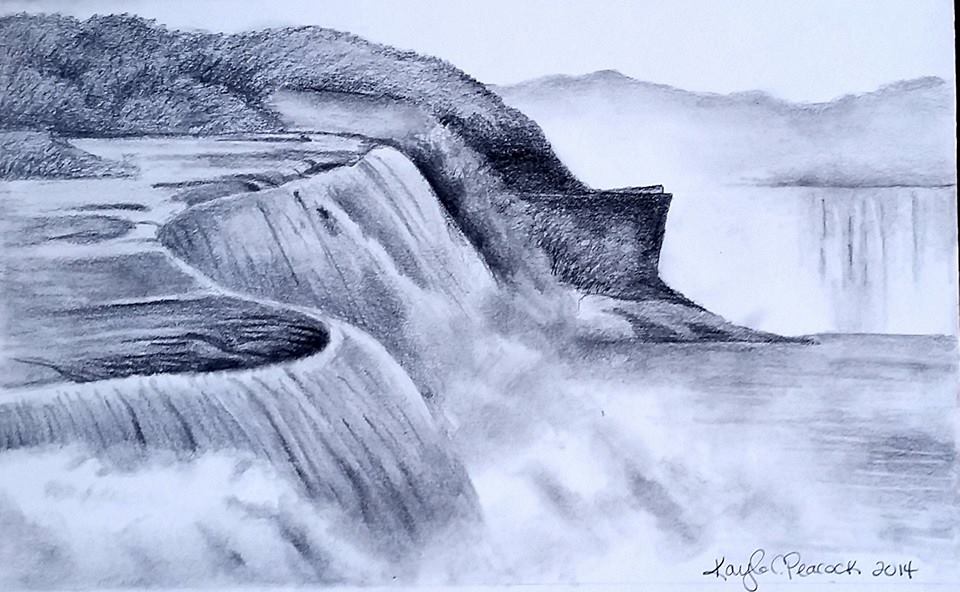 960x592 Waterfall Drawing' Sketchbook - Water Fall Drawing