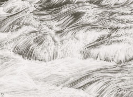 504x369 Waterflowriverrapidsdartnewbridgedartmoordevonnpadrawing - Water Flow Drawing