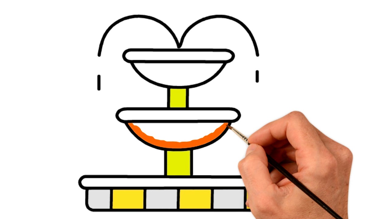 1280x720 fountain easily drawing and colouring how to draw a water - Water Fountain Drawing