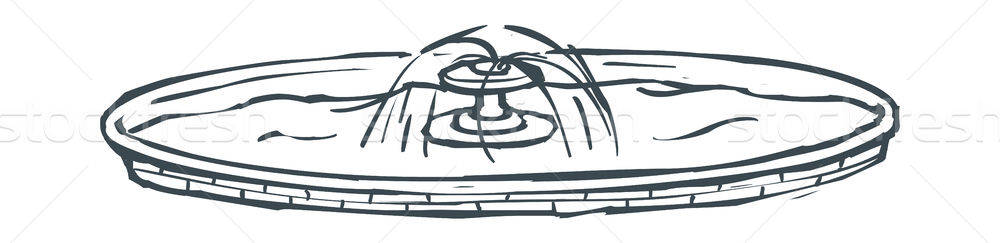 1000x243 water fountain stock vectors, illustrations and cliparts stockfresh - Water Fountain Drawing