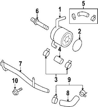 322x350 subaru part number tribeca limited water hose - Water Hose Drawing