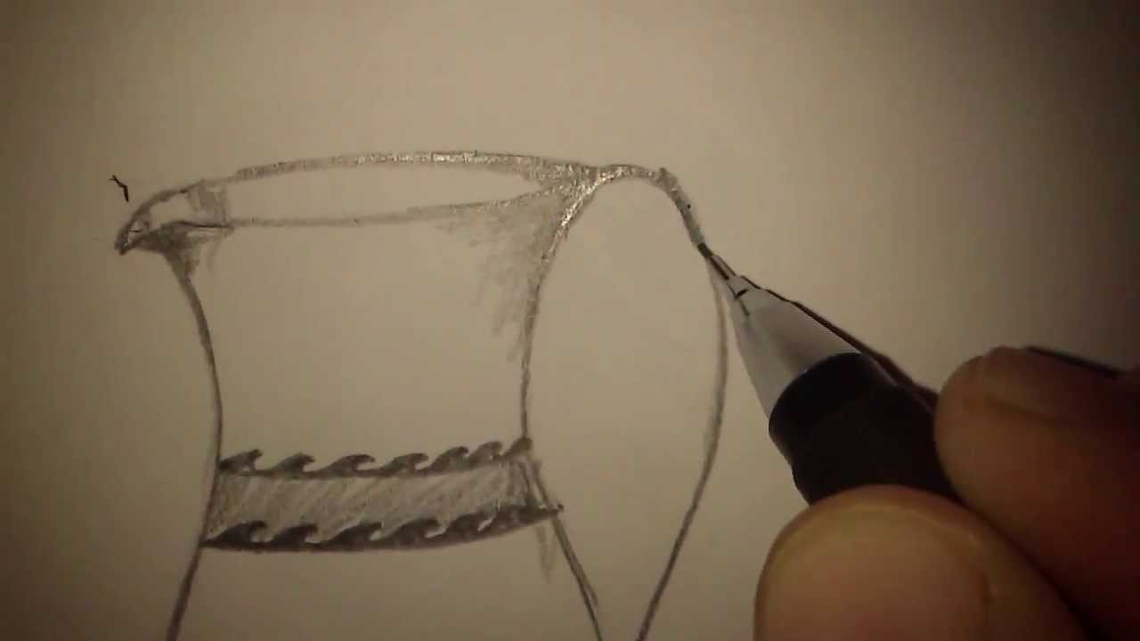 1280x720 how to draw a pitcher - Water Jug Drawing