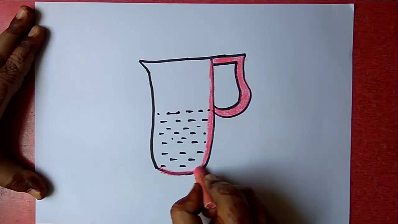 1280x720 How To Draw Water Jug From Alphabet J Step - Water Jug Drawing