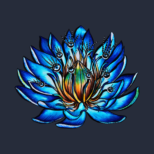 630x630 Blue Water Lily Flower Monster - Water Lily Flower Drawing