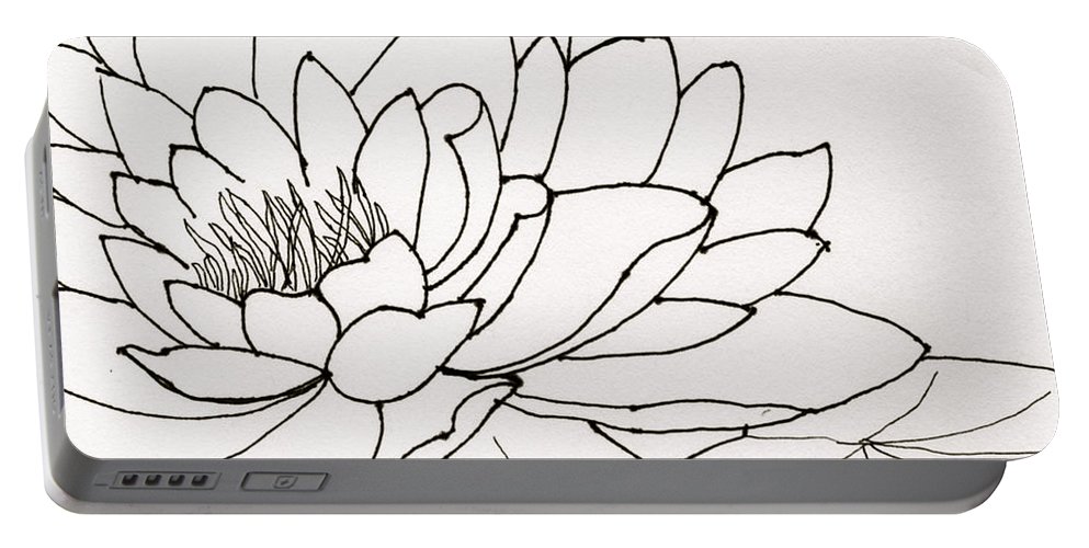 993x500 water lily line drawing portable battery charger for sale - Water Lily Line Drawing