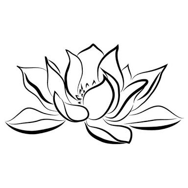 384x384 Water Lily Line Drawing - Water Lily Line Drawing