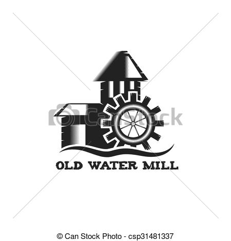 450x470 old water mill clipart - Water Mill Drawing