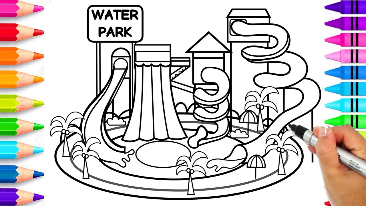Water Park Drawing at Explore collection of Water