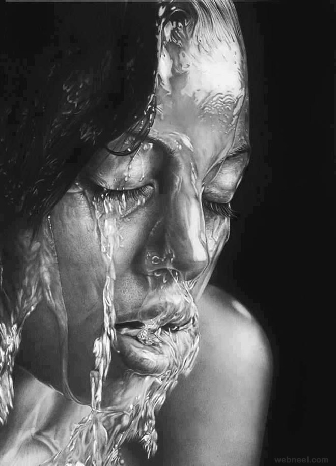 660x916 Face Water Africa Realistic Pencil Drawing - Water Pencil Drawing