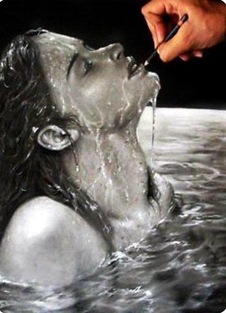 456x631 Pencil Drawing - Water Pencil Drawing