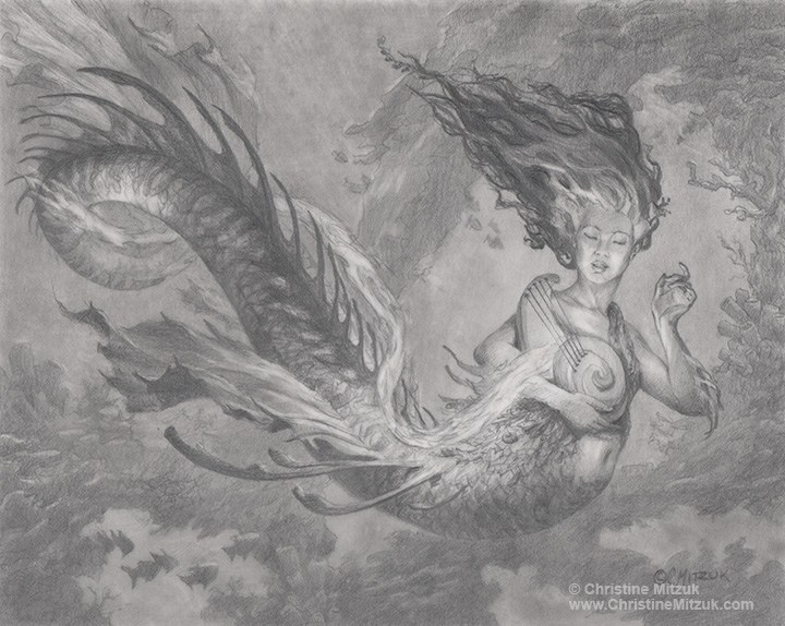 720x574 water elemental drawing christine mitzuk art - Water Pencil Drawing