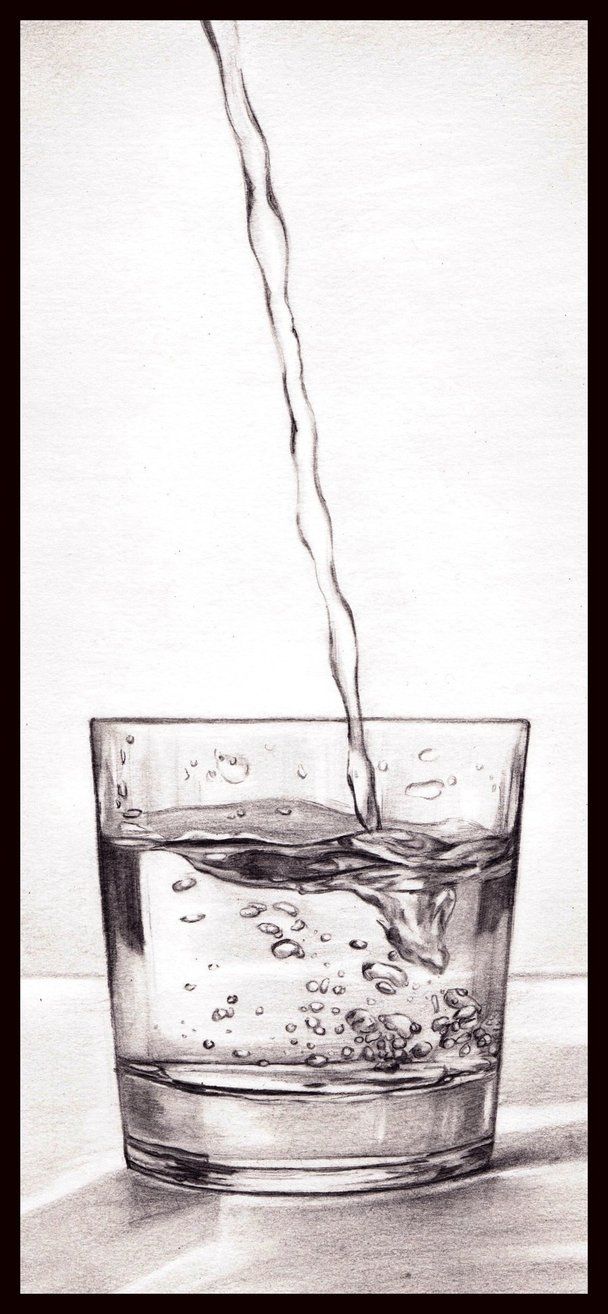 608x1314 A Glass Of Water - Water Pencil Drawing