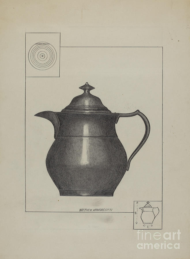 659x900 pewter water pitcher drawing - Water Pitcher Drawing