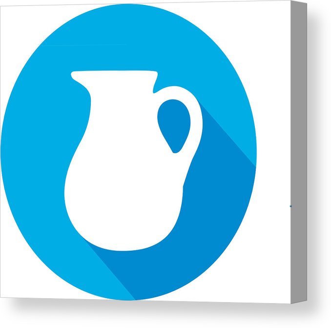 678x670 round water pitcher icon canvas print canvas art - Water Pitcher Drawing