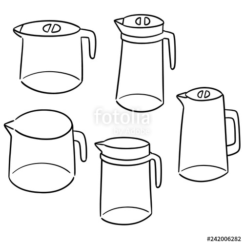 500x500 vector set of water pitcher stock image and royalty free vector - Water Pitcher Drawing