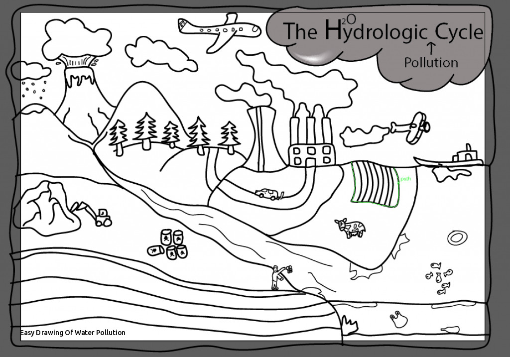 1024x717 easy drawing of water pollution collection of simple drawing - Water Pollution Drawing