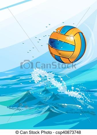 337x470 Water Polo Ball In A Swimming Pool Set Of Backgrounds To Sports - Water Polo Ball Drawing