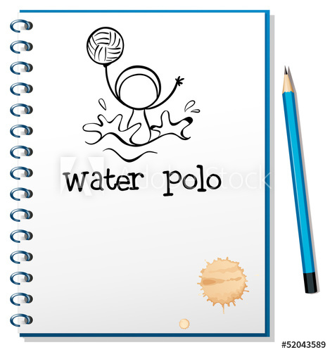 469x500 a notebook with a drawing of a boy playing water polo - Water Polo Drawing